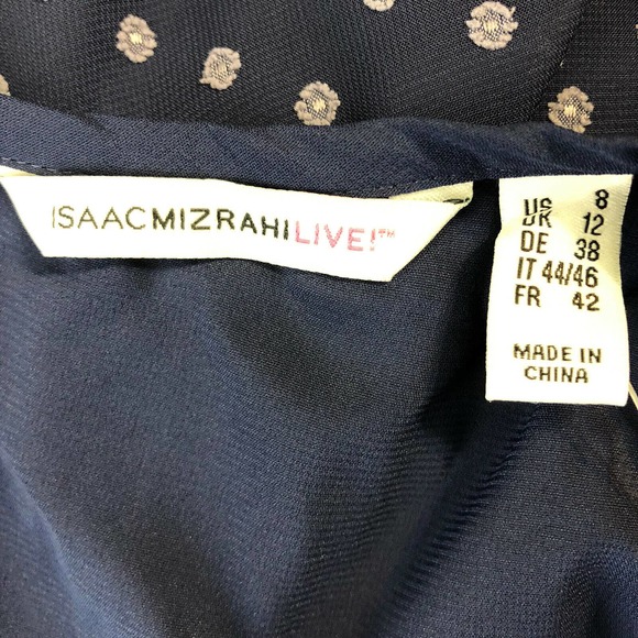 Isaac Mizrahi Live‎ 8 Clipped Dot Peasant Blouse - Picture 7 of 8